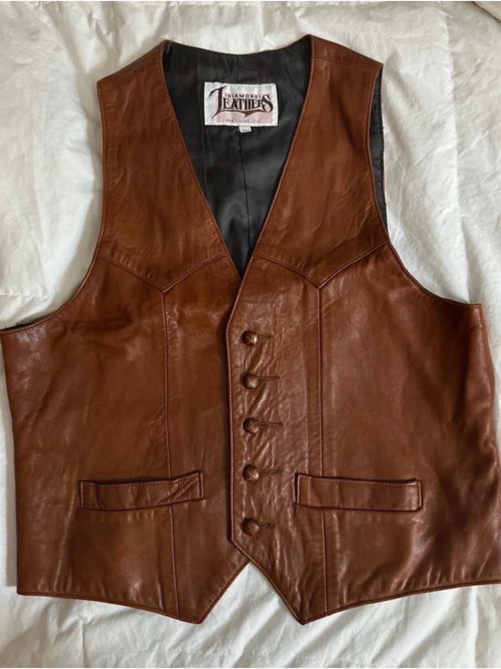 Diamond Leathers Brown Leather Vest for Women